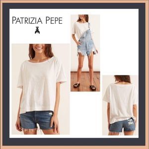 NWT Patrizia Pepe Super Soft Viscose White Tee Shirt Size U